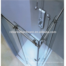 90 degree Frameless Stainless Steel Sliding Glass Shower Door System